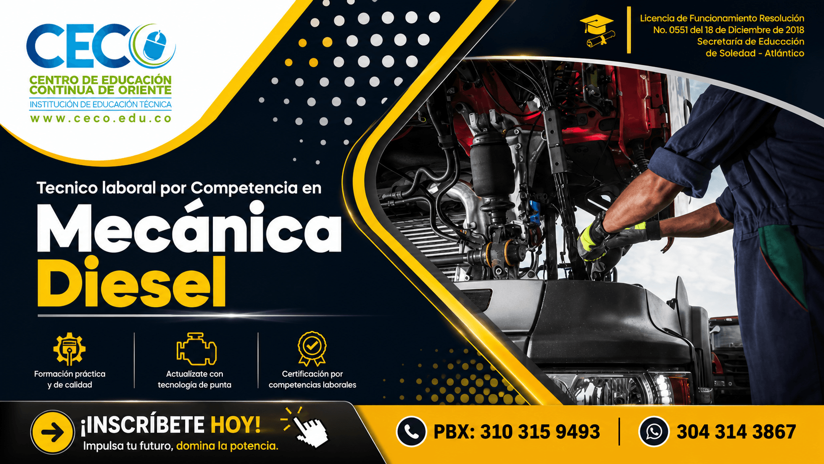 Técnico Laboral Por Competencia en mecanica diesel
                            